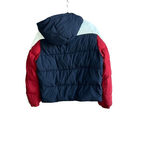 Tommy Hilfiger Hooded  Spellout Puffer Jacket Men's Small Women’s Large - Picture 3 of 12